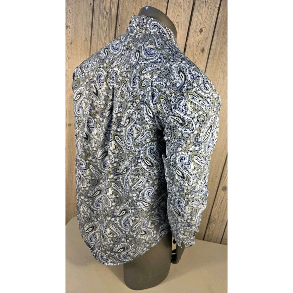 Cinch Men's Western Paisley Long Sleeve Button Front Shirt Medium Cowboy Rodeo